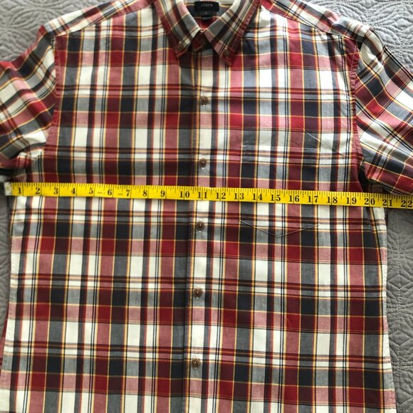 J. Crew Red, Blue, & Cream Plaid Shirt, Medium - Picture 6 of 8